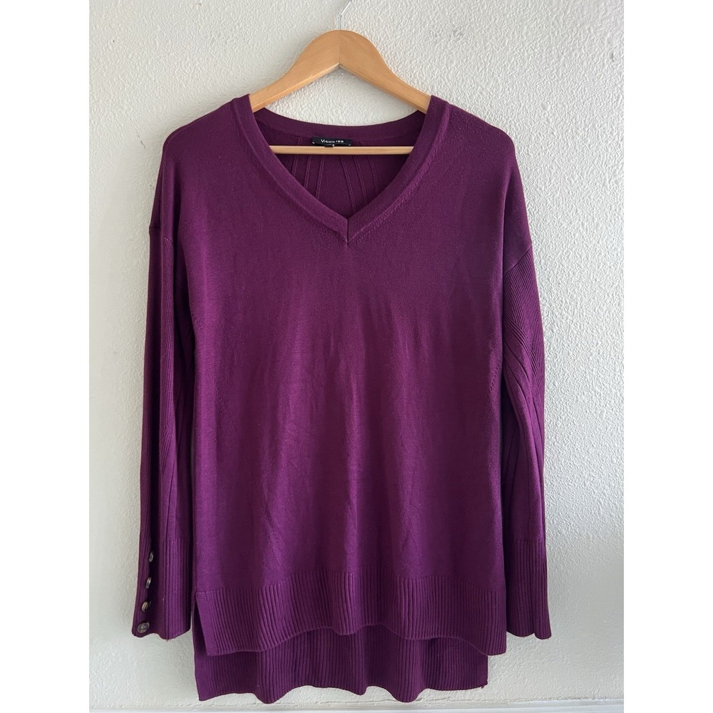 Vision 155 Purple Lightweight Long Sleeve Sweater Sz. Small Preppy Modest Casual